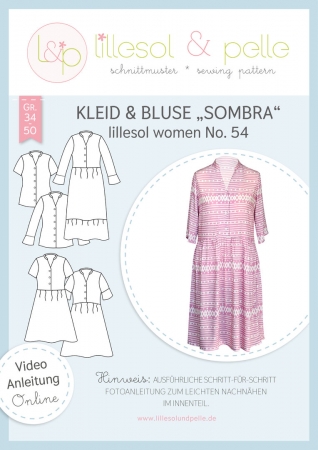 Papierschnittmuster lillesol women No.54 Kleid & Bluse Sombra *mit Video-Nähanleitung*